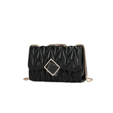 Sac messager à bandoulière plissé avec chaîne tendance